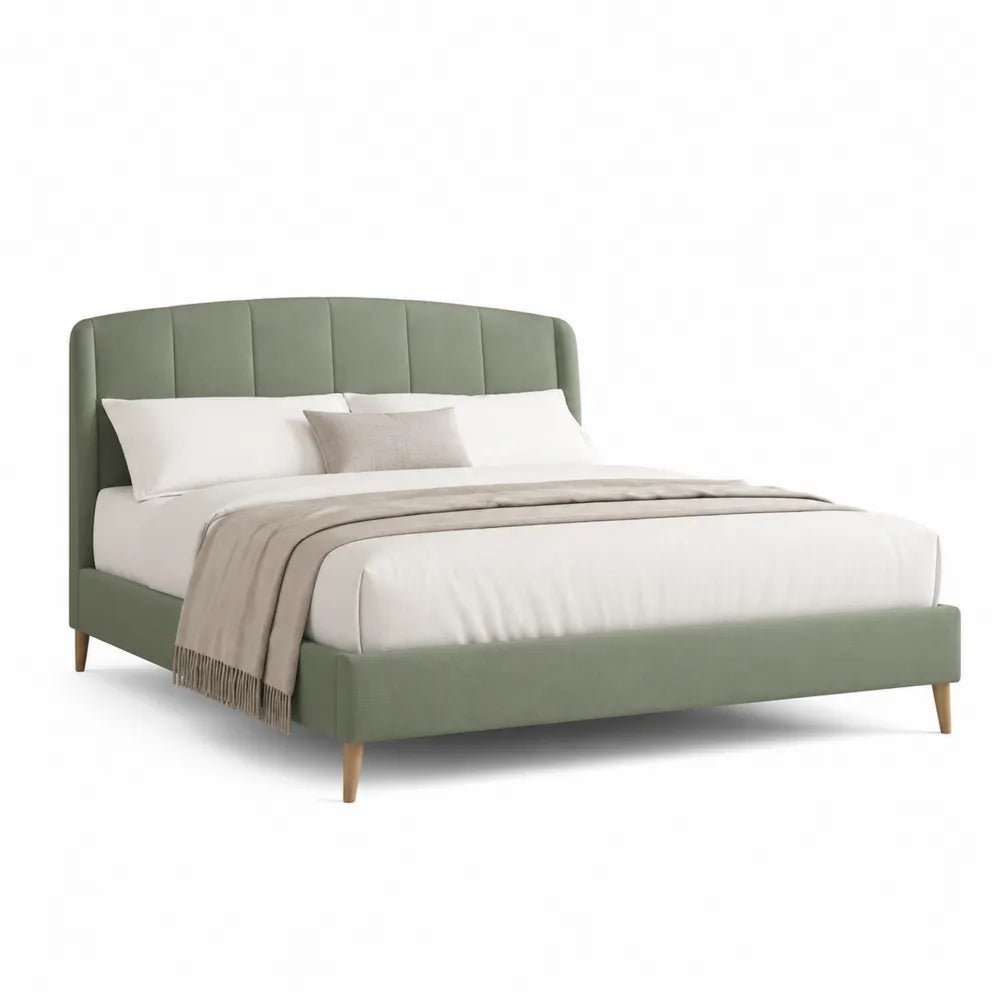Polsterbett Doppelbett Stoffbezug Grün 180 x 200 cm
